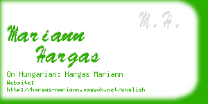 mariann hargas business card